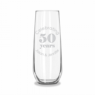 Celebrate With Us | Personalized 8.5oz Stemless Champagne Flute